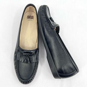 SAS Softie Black Leather Tassle and Kiltie Slip On Loafers 0073-013 Size 10 N